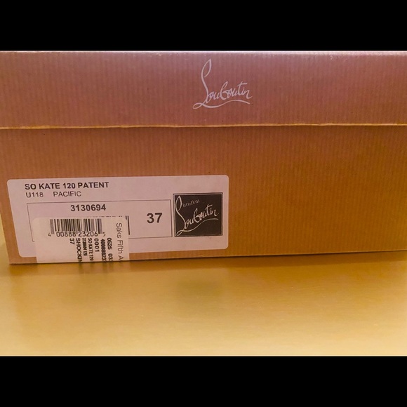 Louboutin Paris So Kate 120 Patent Pacific Blue size 37 worn 1 Time - Saks 5th - Picture 9 of 12